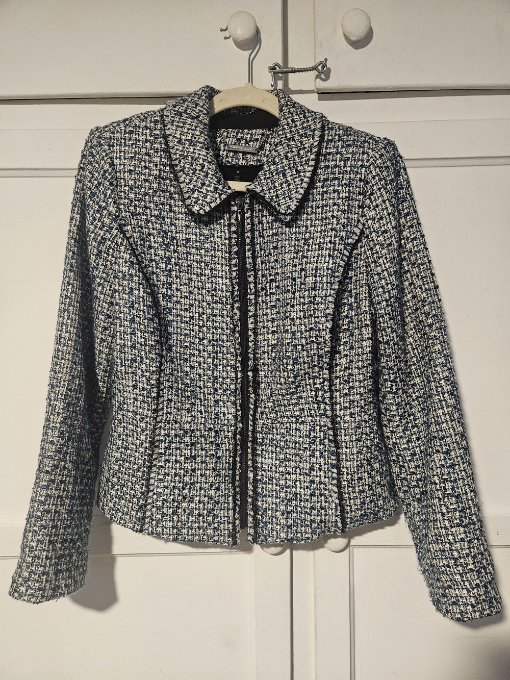 White House Black Market Women's Tweed Zip-Front Jacket